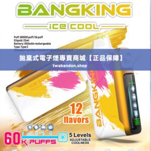 bang king拋棄式電子煙|王嘉爾同款升級款|5檔調節涼度拋棄式大容量小煙
